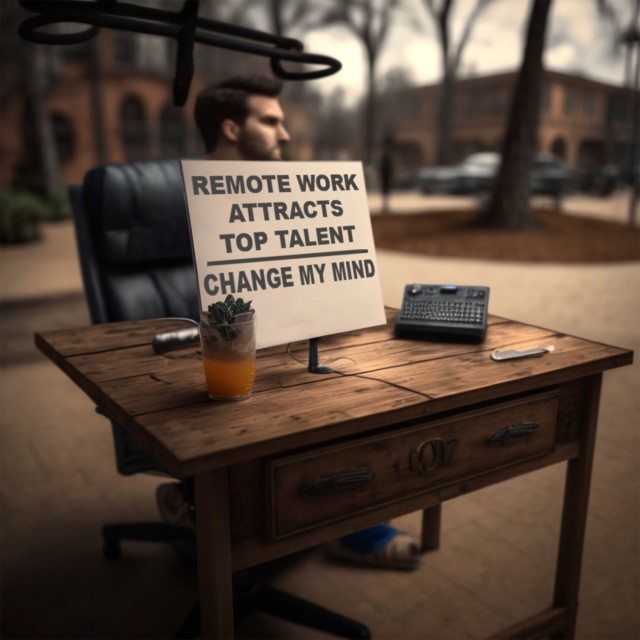 CHANGE MY MIND:
Workplace flexibilities like remote work, telework and flex time ensure that employers stay competitive in a tight candidate market and put themselves in a position to attract talented professionals—who may actually reject job offers that don’t allow a work-from-home option. 